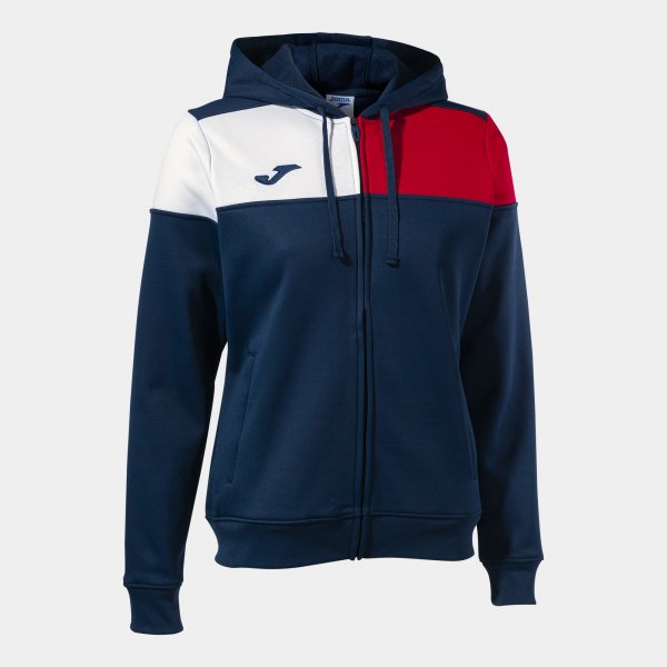 HANORAC JOMA CREW V CU FERMOAR SI GLUGA ROSU-ALB